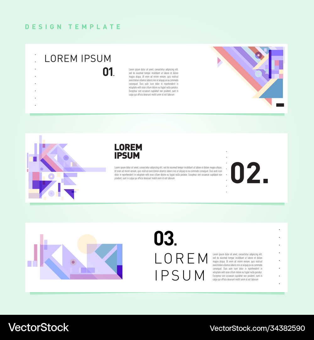 Set abstract banner web design template retro Set abstract banner web design template retro vector image