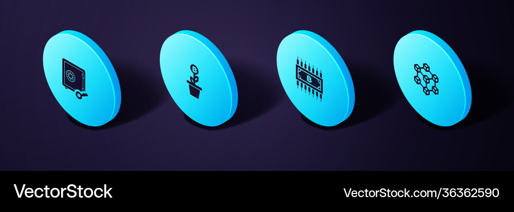 Set isometric blockchain technology Set isometric blockchain technology Vector Image