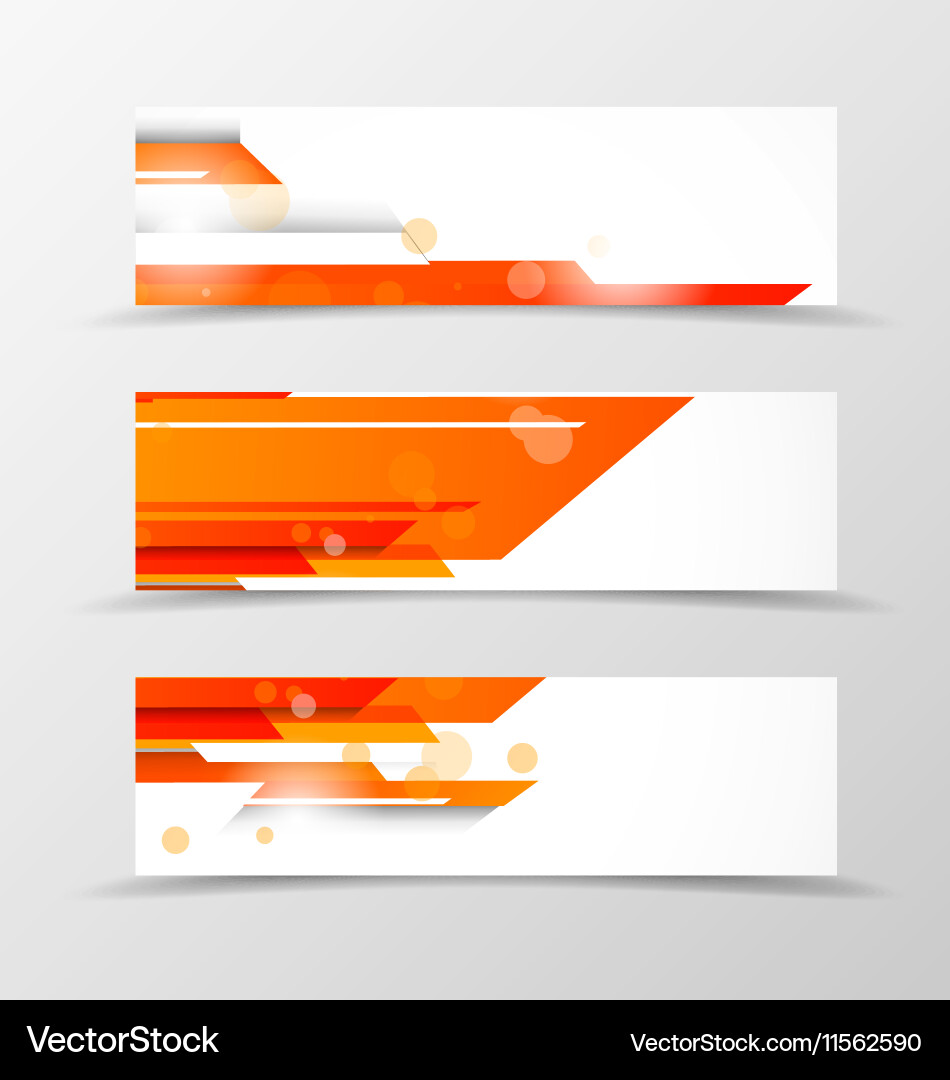 Set of header banner tech design vector image