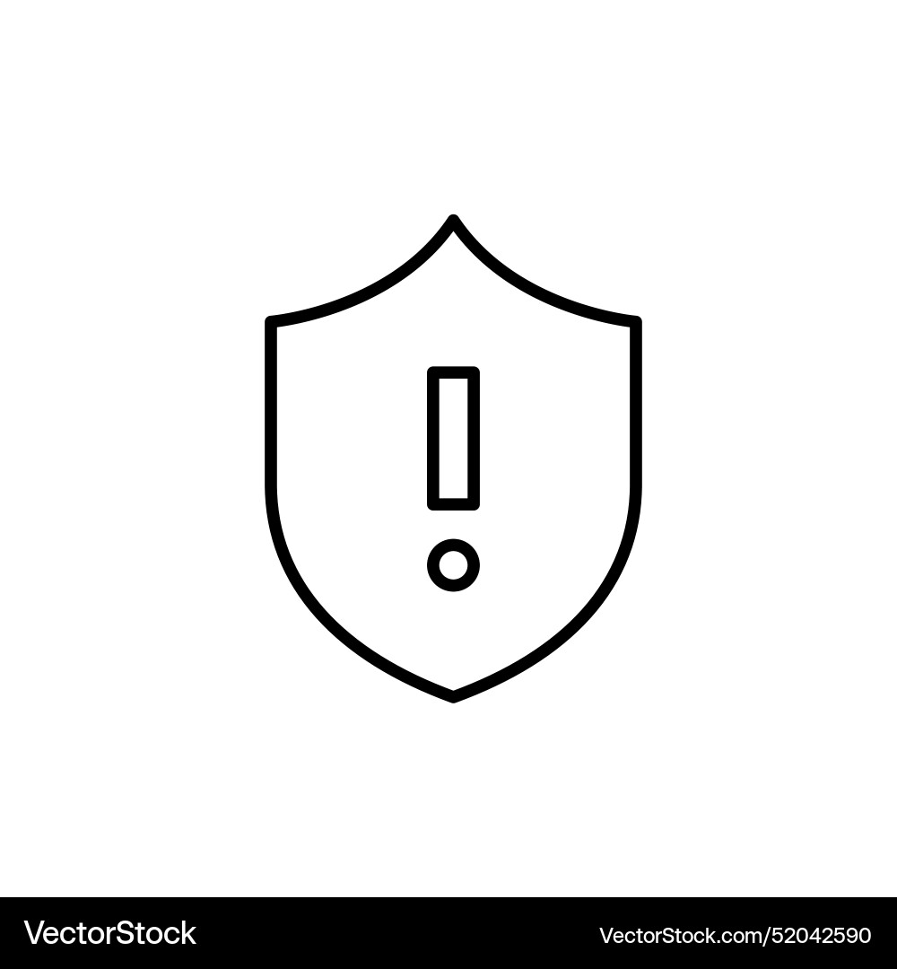 Shield and exclamation mark security warning Shield and exclamation mark security warning vector image
