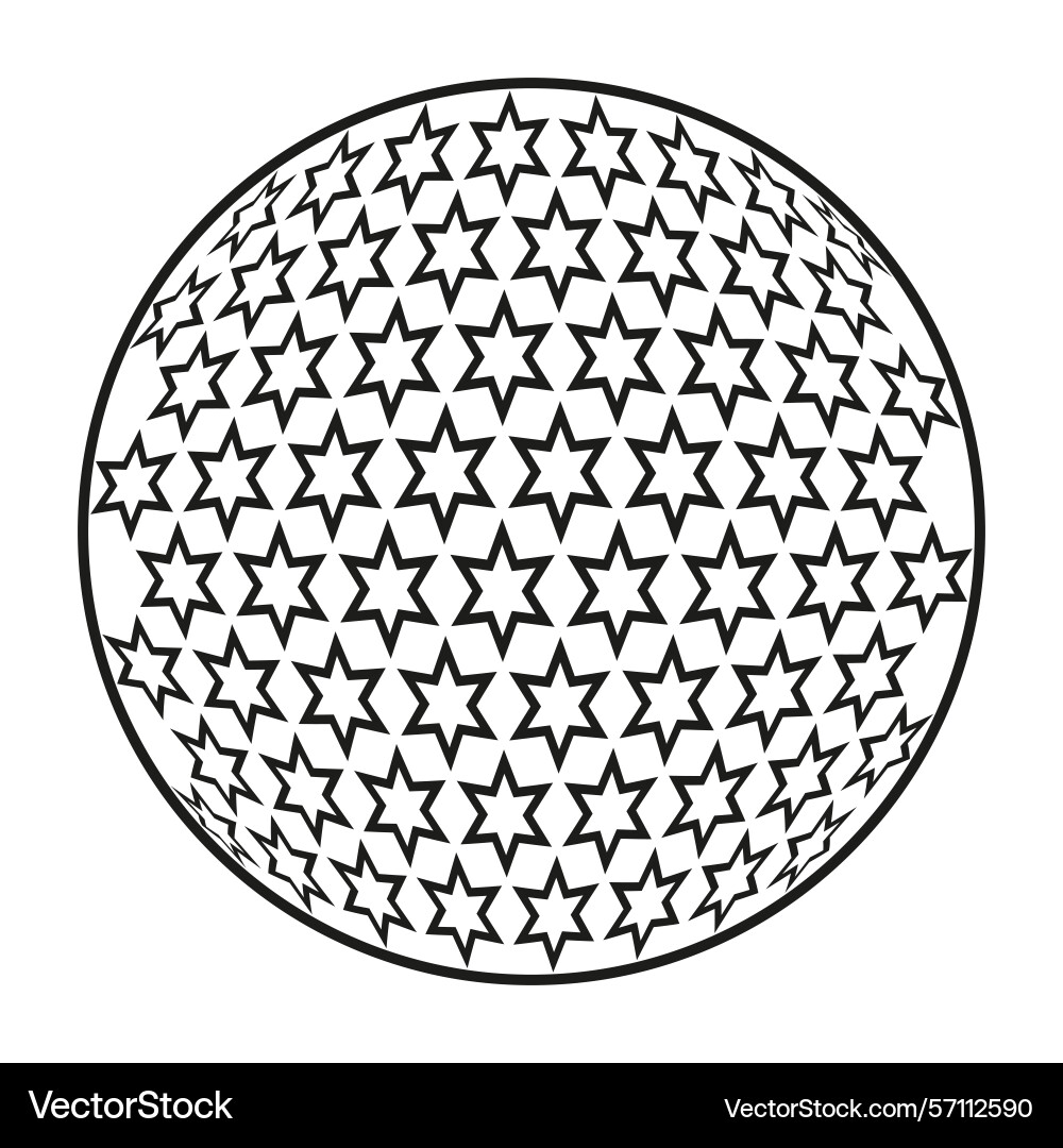 Star filled circle dense pattern shape symmetric Star filled circle dense pattern shape symmetric vector image