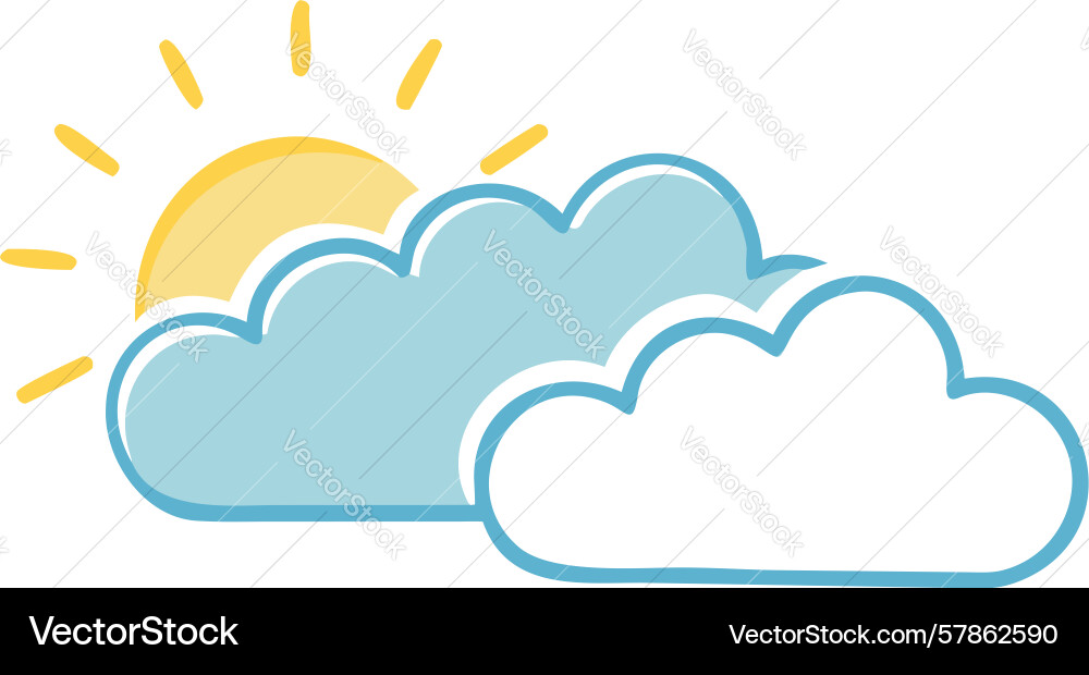 Sunlight breaking through clouds a symbol Vector Image