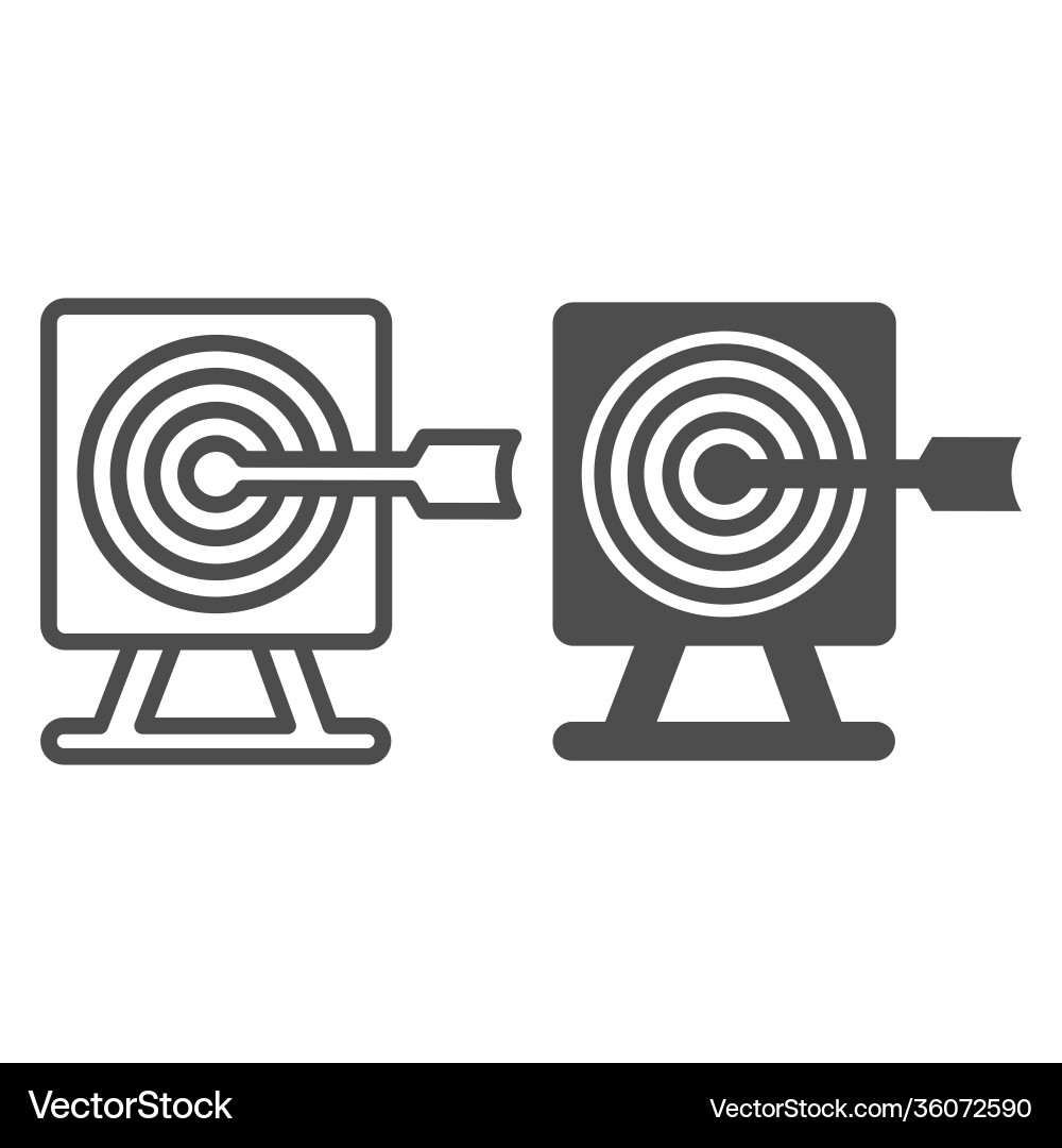 Target and arrow line solid icon startup Target and arrow line solid icon startup vector image