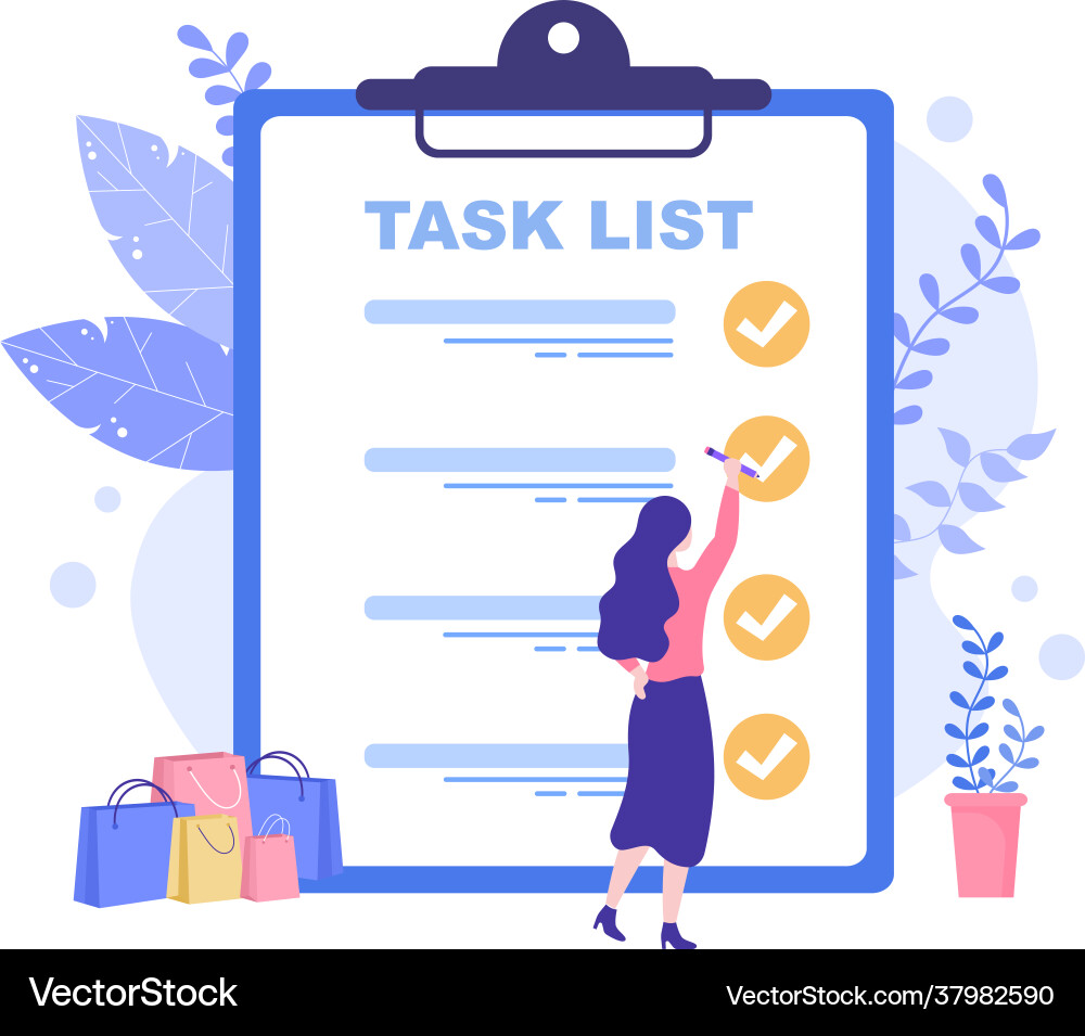 Task list to do time management work Task list to do time management work vector image