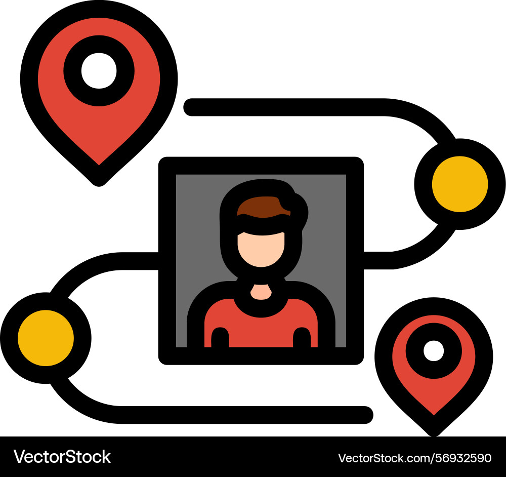Tracking line filled style icon design vector image