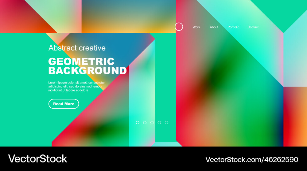 Triangles with fluid gradients abstract landing Vector Image