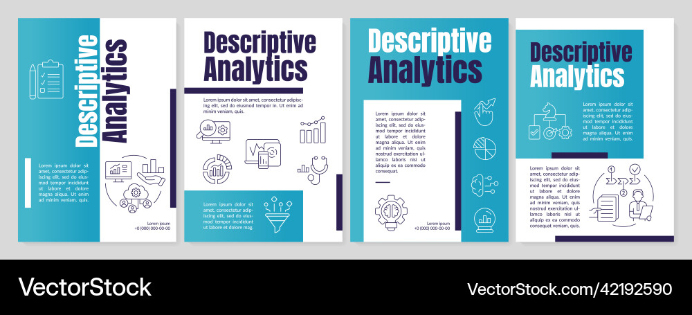 Types of automated data analytics aqua blue Types of automated data analytics aqua blue vector image