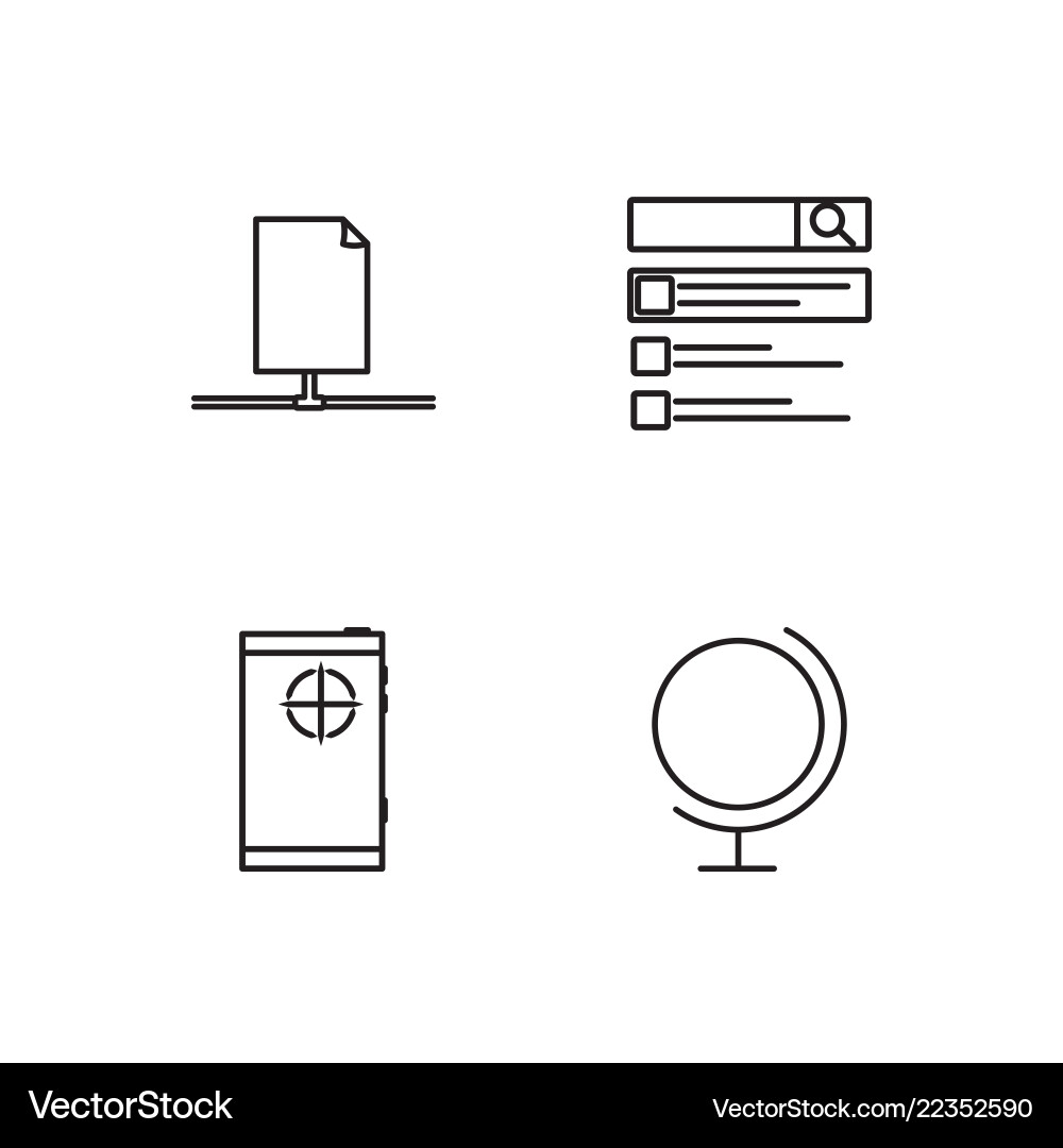 Web simple outlined icons set Web simple outlined icons set Vector Image