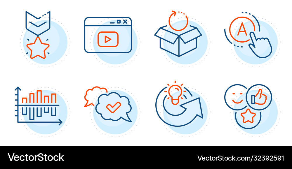 Ab testing return package and approved icons set Ab testing return package and approved icons set vector image