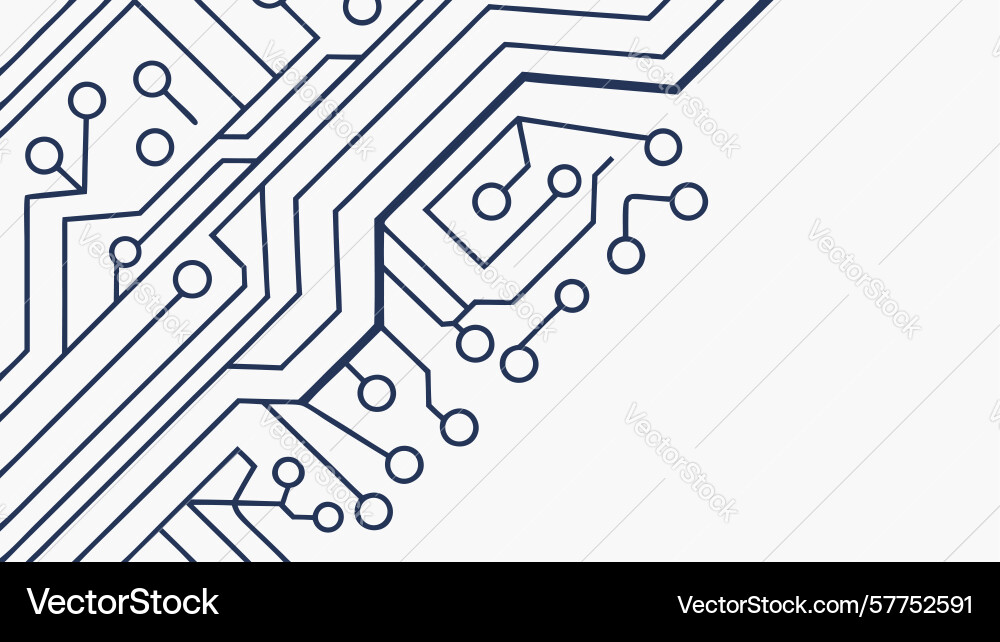 Abstract circuit board corner with dynamic lines vector image
