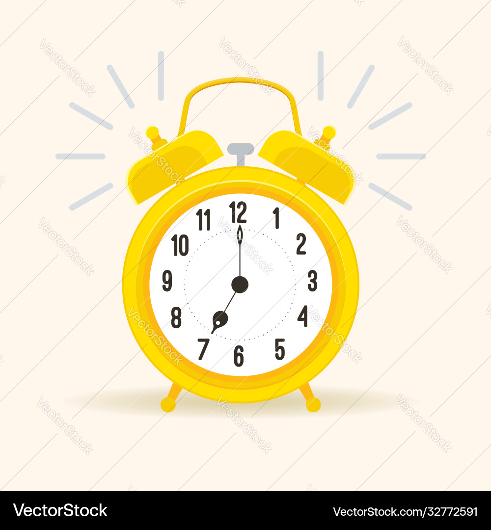 Alarm clock wake-up alert time signal Vector Image