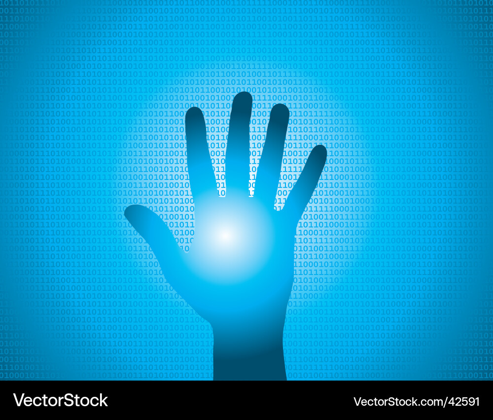 Binary Hand Security Vector Image