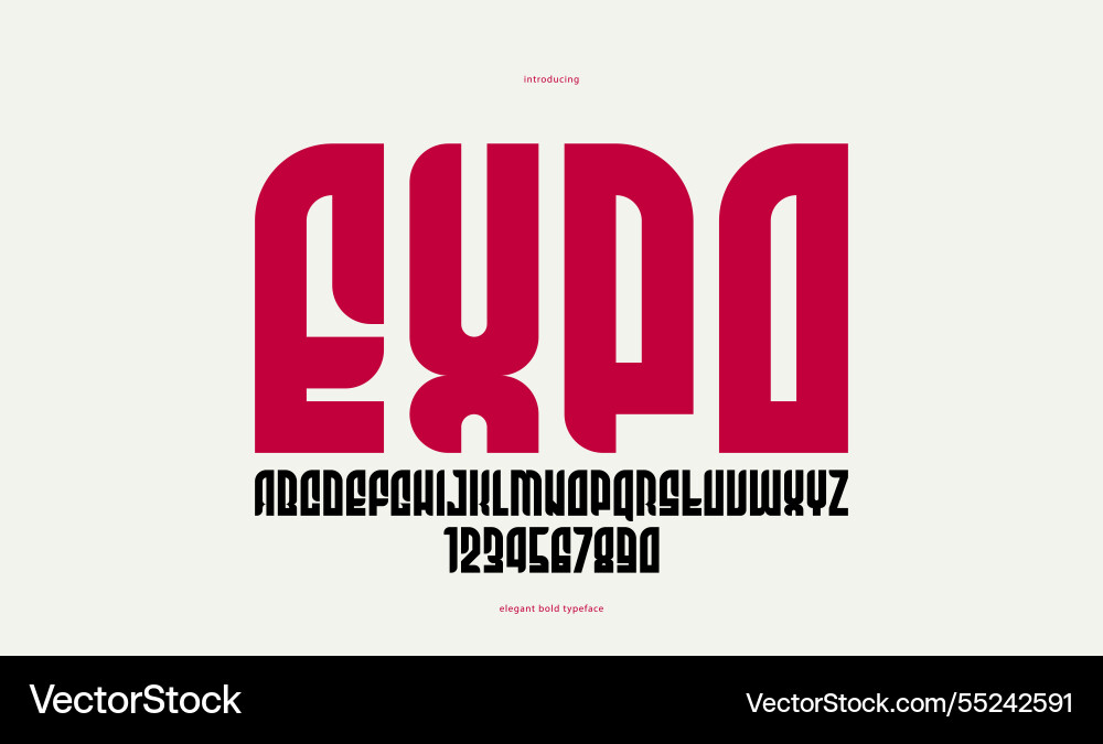 Bold simple sans serif display font for logos Bold simple sans serif display font for logos vector image