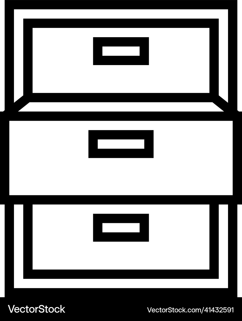 Drawer open line icon Vector Image