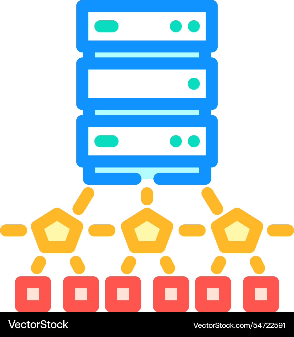 Edge Computing Knoten Rechenzentrum Farbsymbol Edge Computing Knoten Rechenzentrum Farbsymbol vektorbild