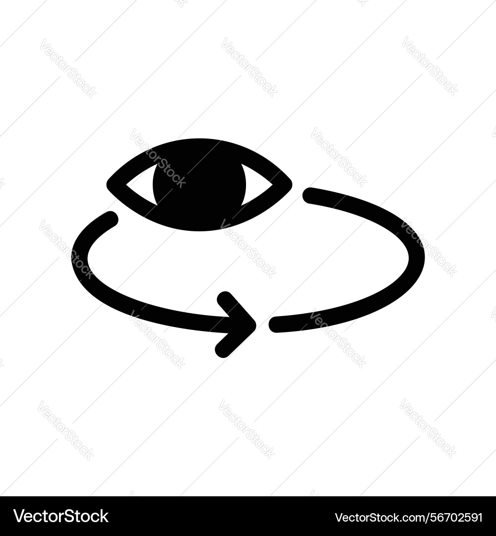 Eye icon with a circular arrow signifying refresh Eye icon with a circular arrow signifying refresh vector image