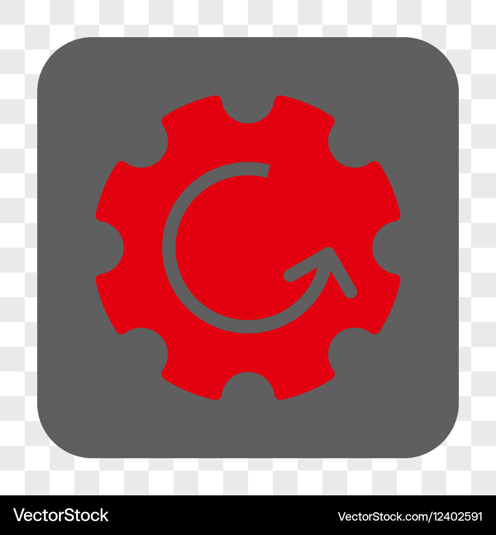 Gear rotation rounded square button vector image