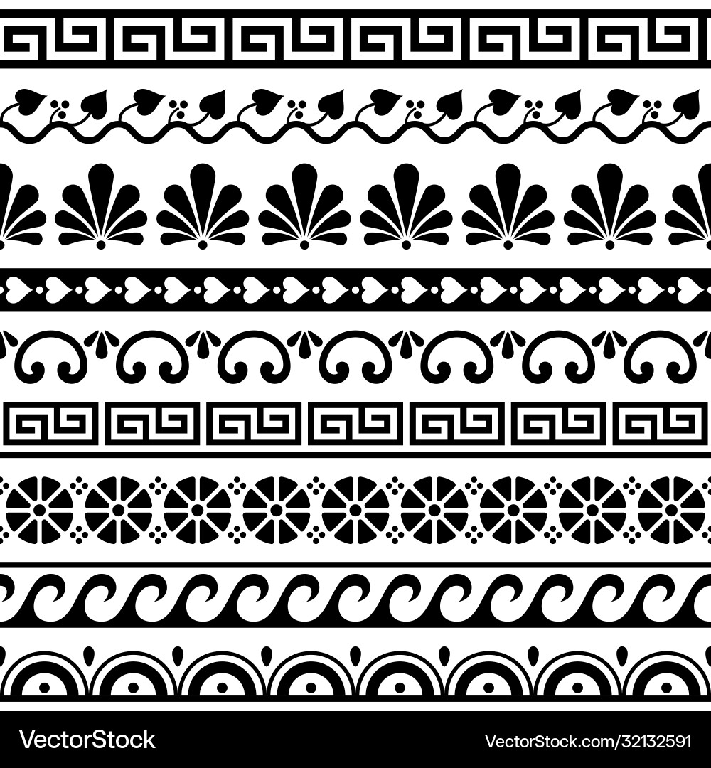 Greek Key Pattern - Seamless Wave vector image