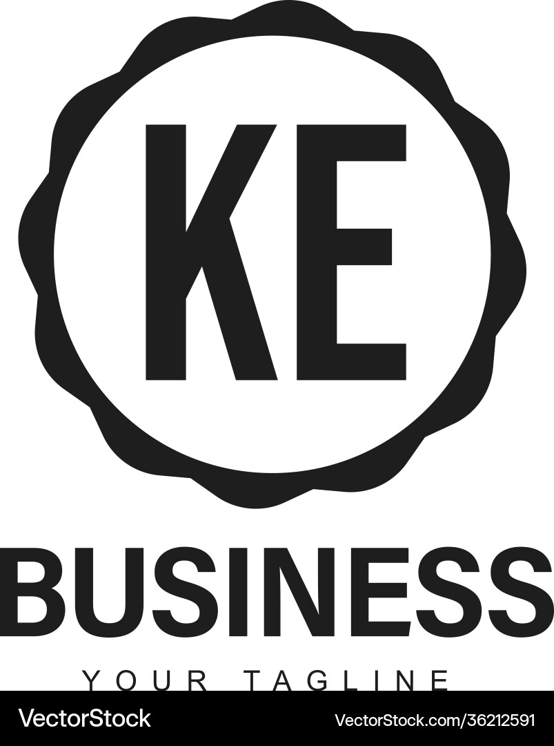Ke initial a logo design with abstract style Ke initial a logo design with abstract style Vector Image