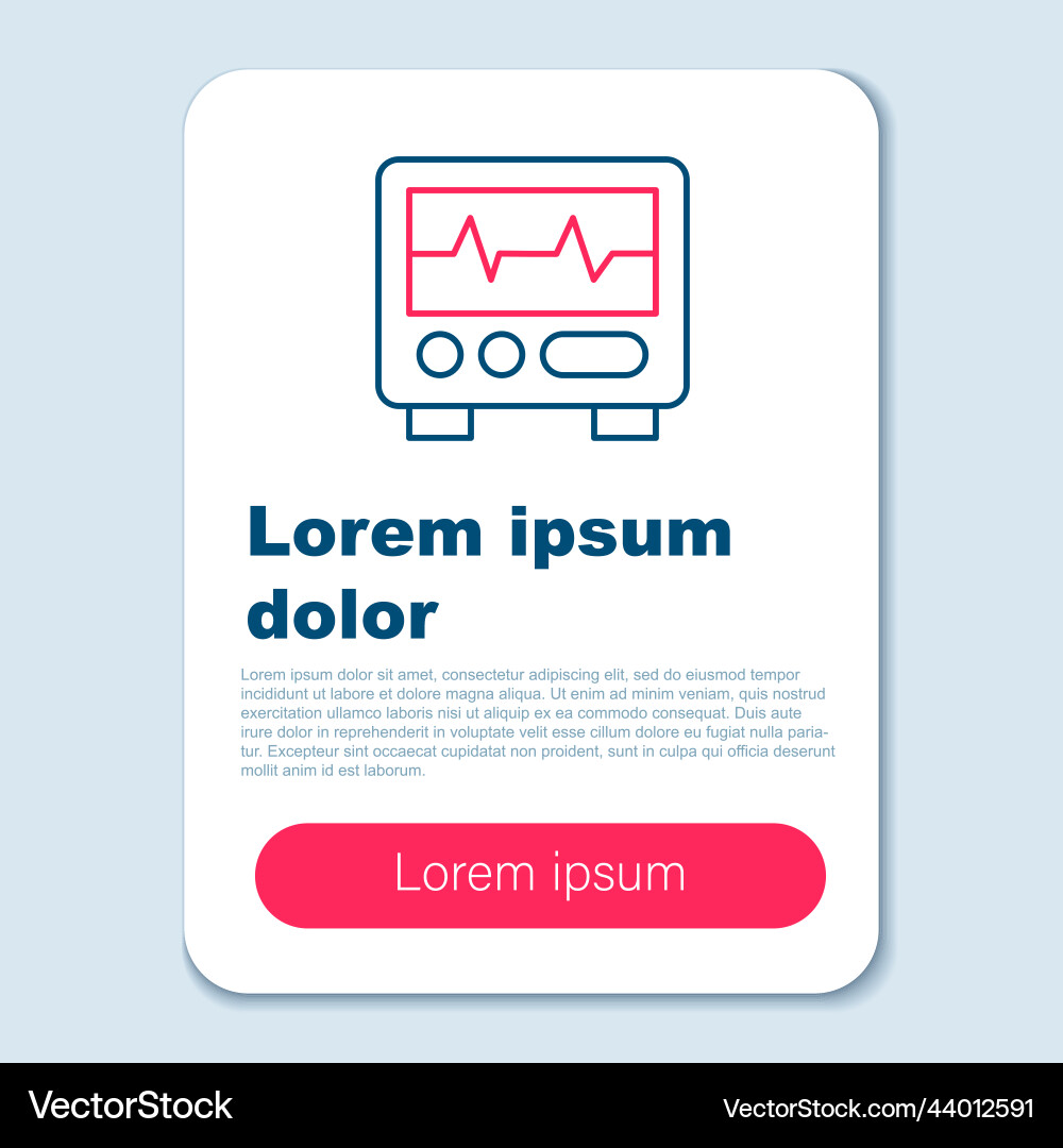 Line computer monitor with cardiogram icon Line computer monitor with cardiogram icon vector image