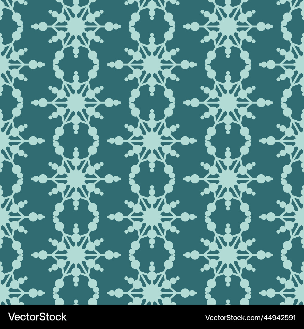 Mint green seamless pattern with snowflake Mint green seamless pattern with snowflake vector image