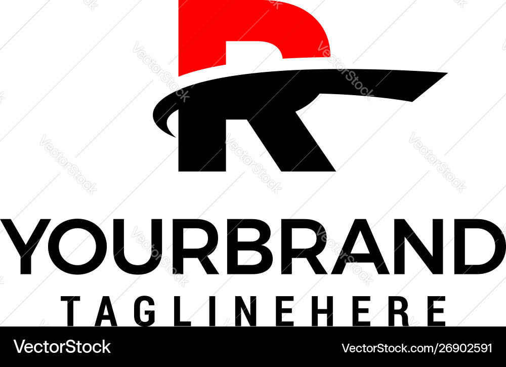 Modern R Initial Logo with Slice vector image