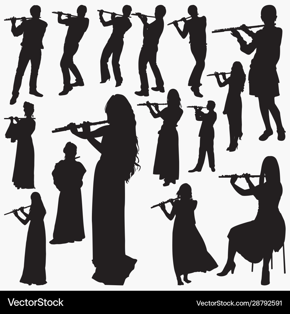 Musical Instrument Silhouettes Vector Image