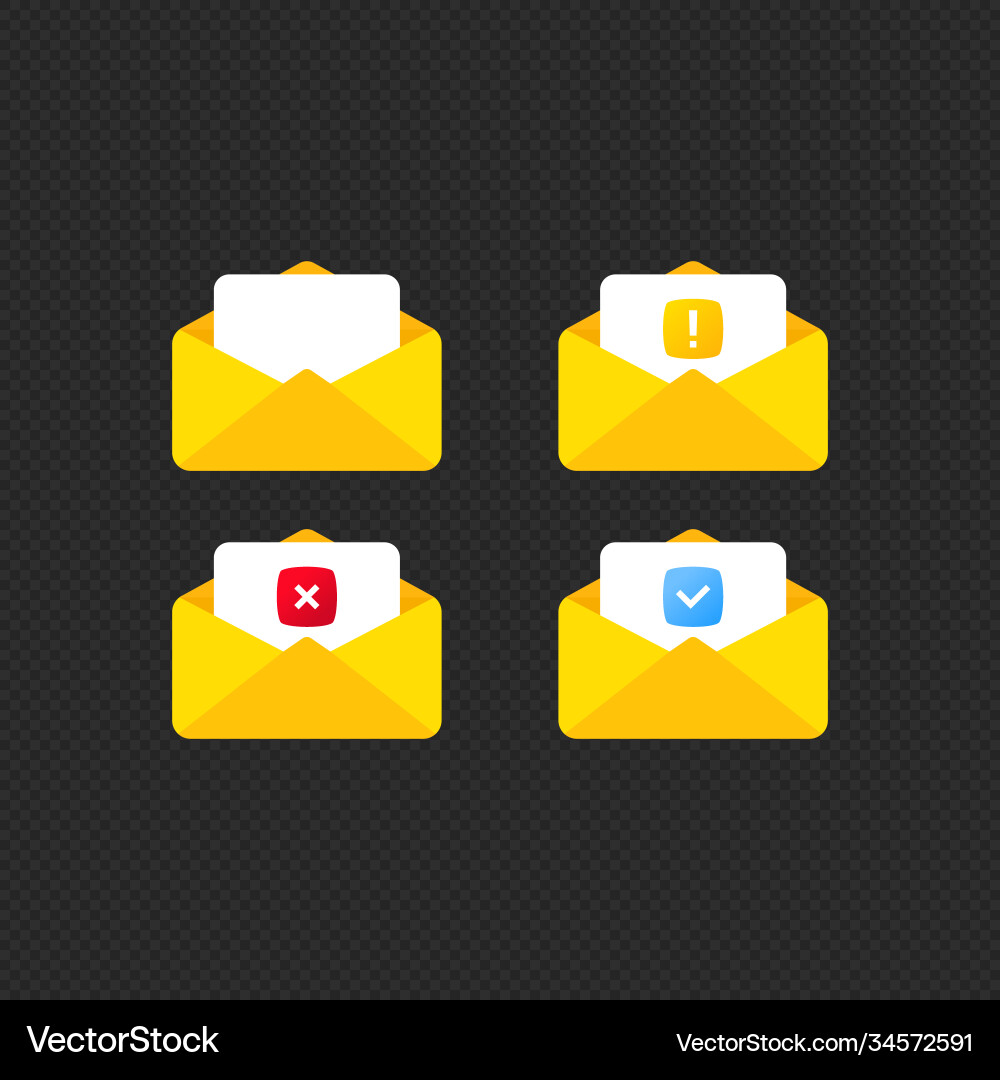 Opened envelope and document with check mark Opened envelope and document with check mark vector image