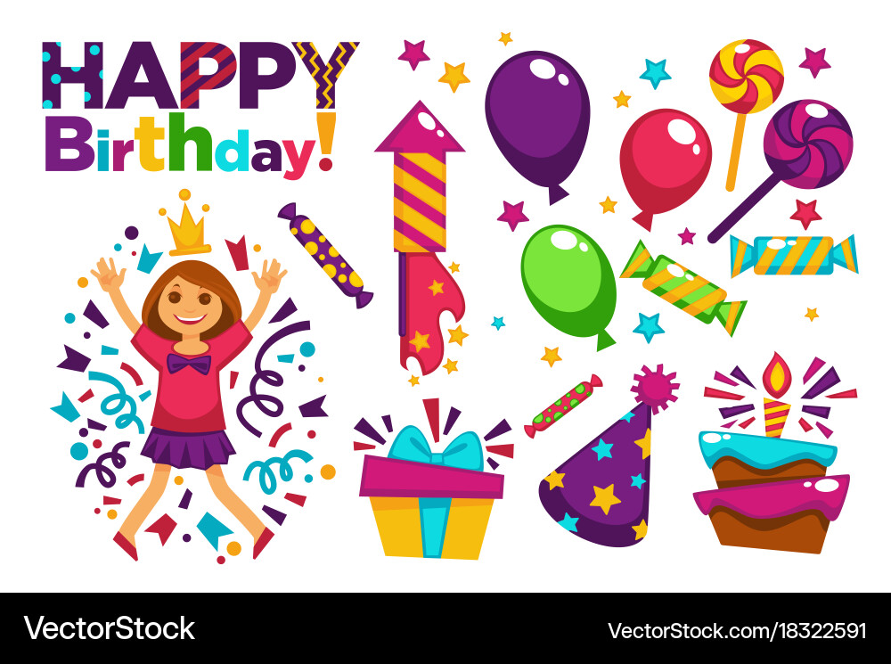 Princess Birthday Party Card Vector Image