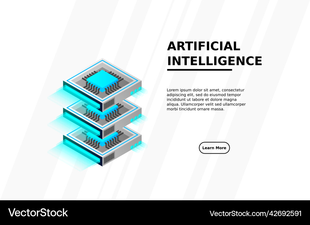 Quantum computer large data processing server Quantum computer large data processing server vector image