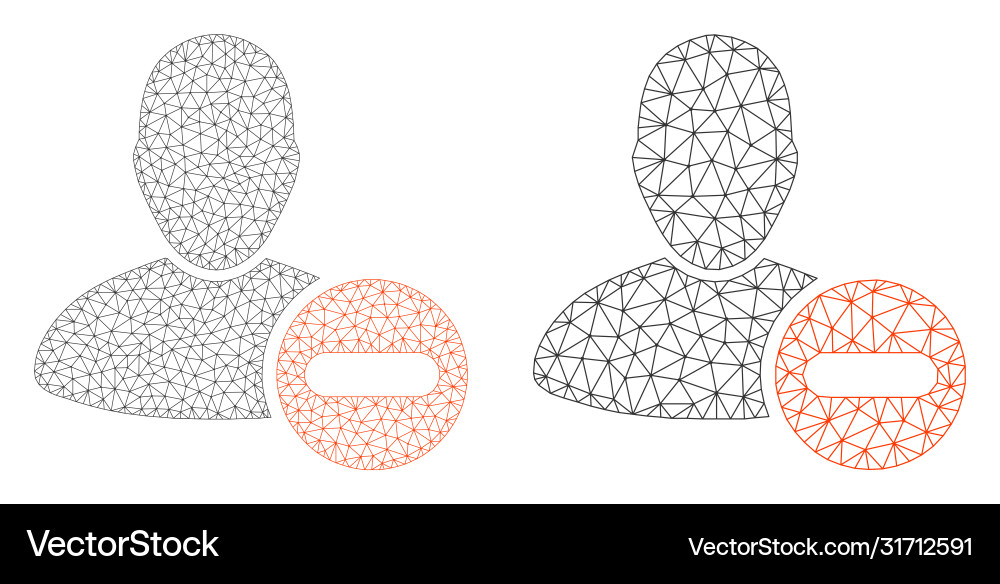 Remove user icon - triangular mesh Remove user icon - triangular mesh vector image