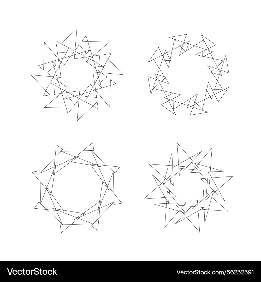 Set of abstract circle wire frame triangle line Vector Image