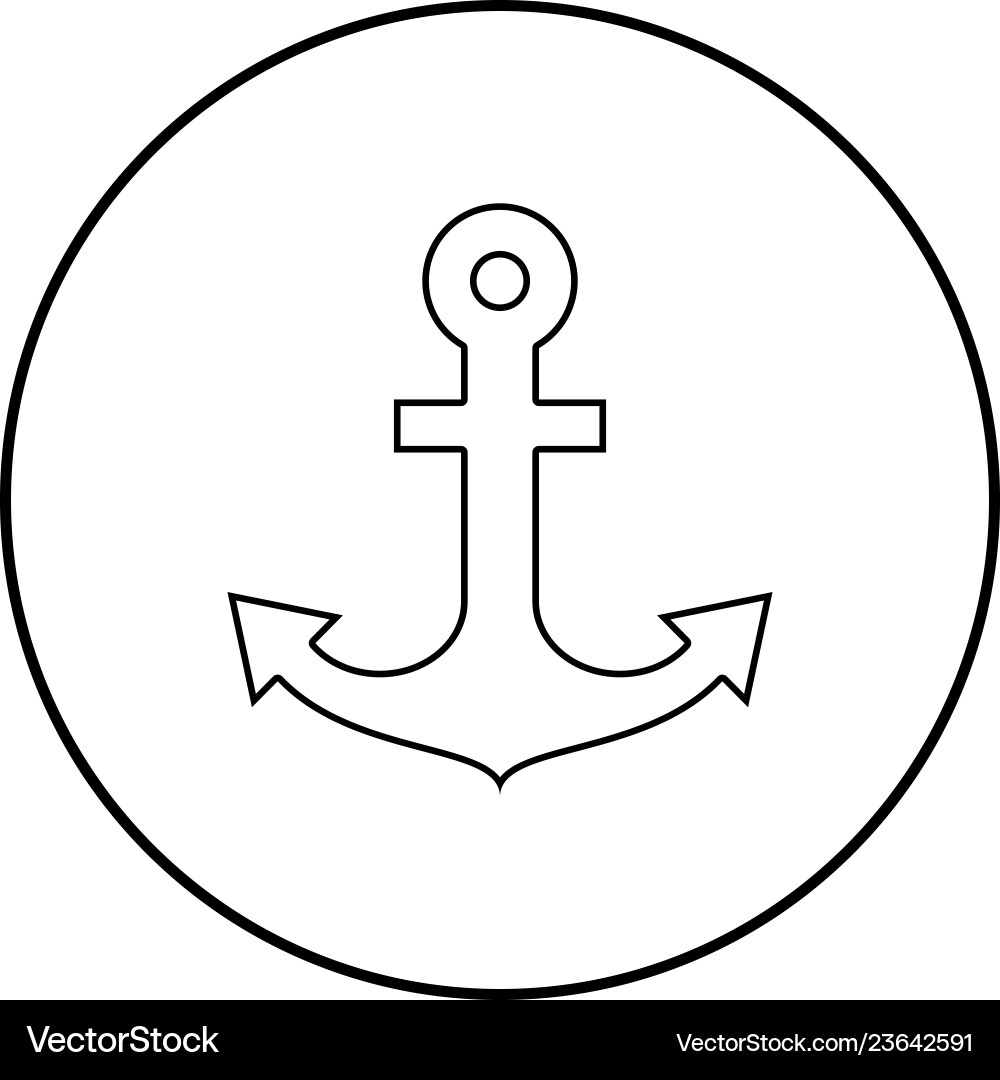 Ship anchor for marine nautical design icon black Ship anchor for marine nautical design icon black vector image