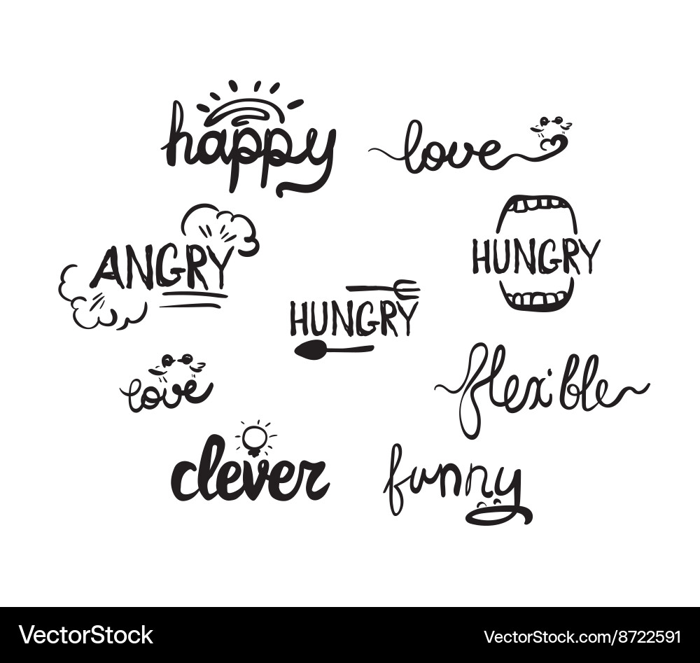 Style words phrases handwritten lettering Vector Image
