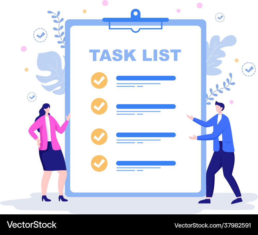 Task list to do time management work Vector Image