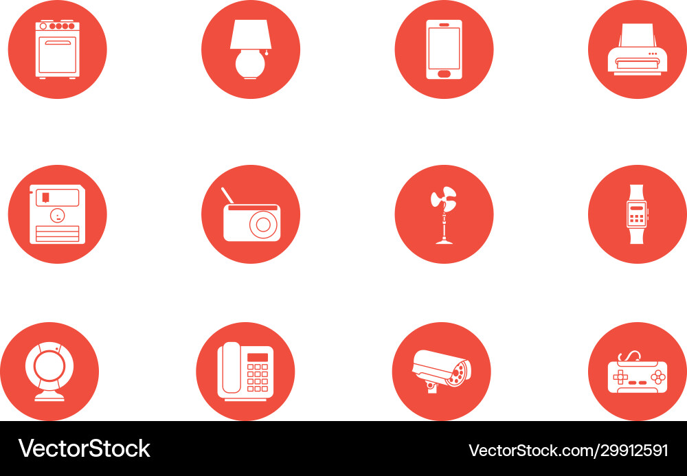 Technology block style icon set design Vector Image
