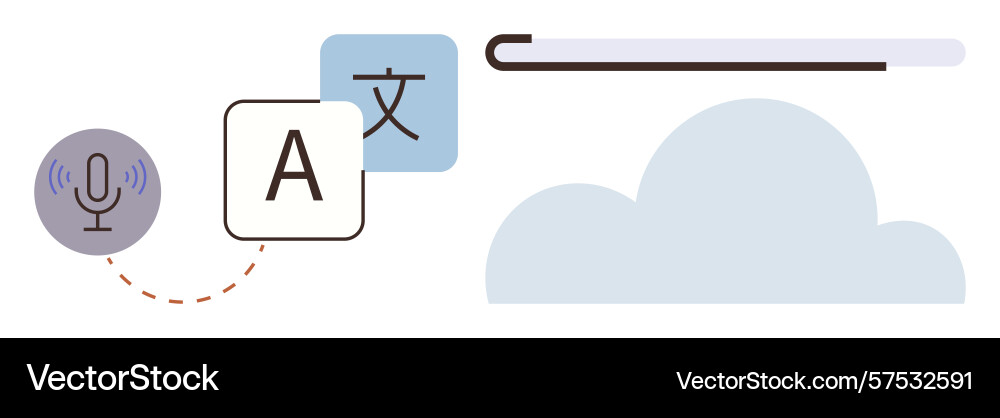 Voice-to-text translation with cloud-based vector image