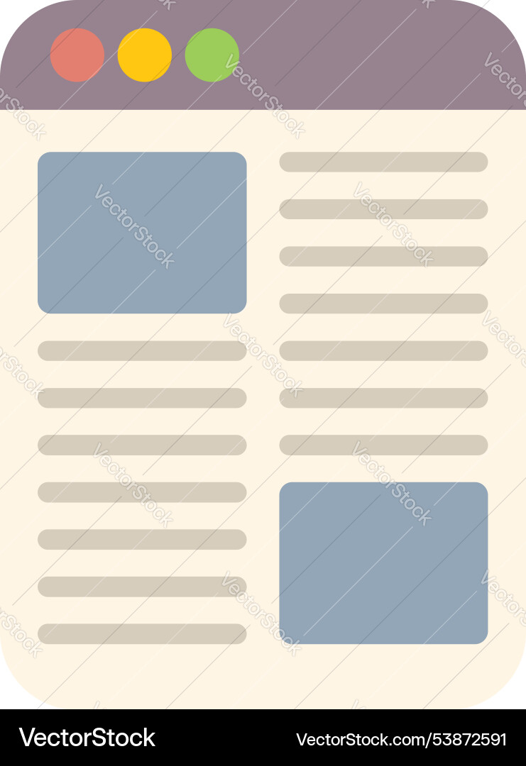 Website layout showing internet webpage content Website layout showing internet webpage content vector image