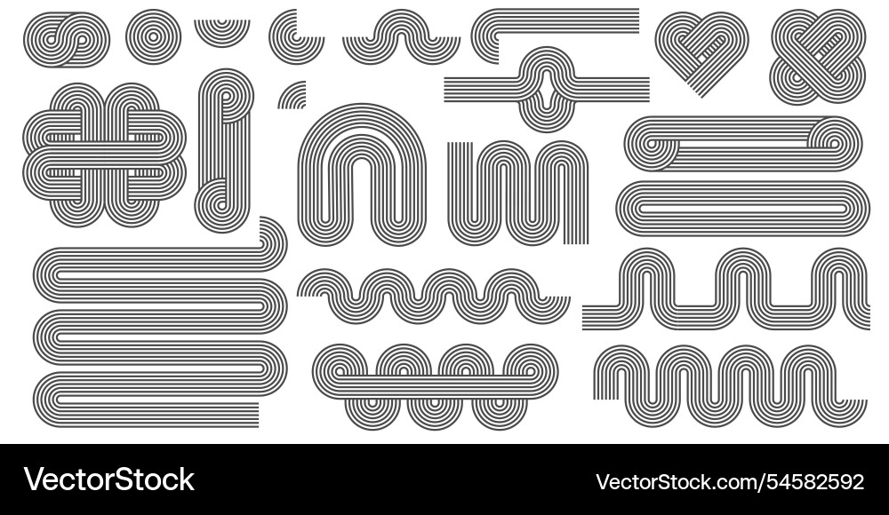 Abstract shapes with line pattern retro Abstract shapes with line pattern retro Vector Image
