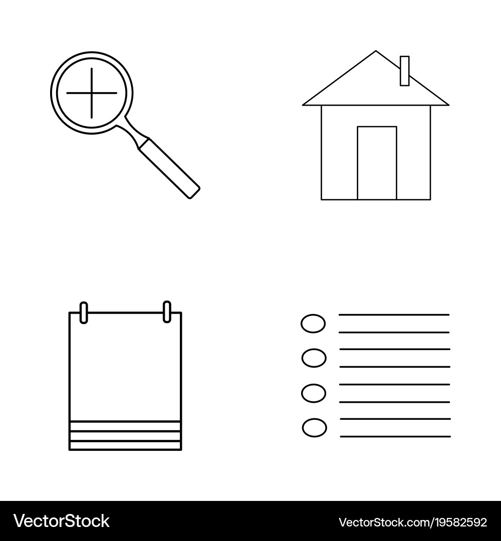 Basic elements outline icons set linear icon vector image