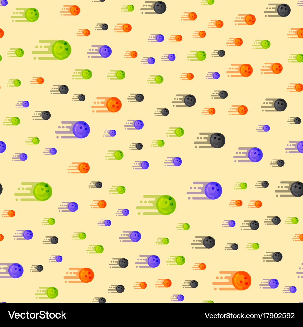 Bowling emblem design seamless pattern item vector image