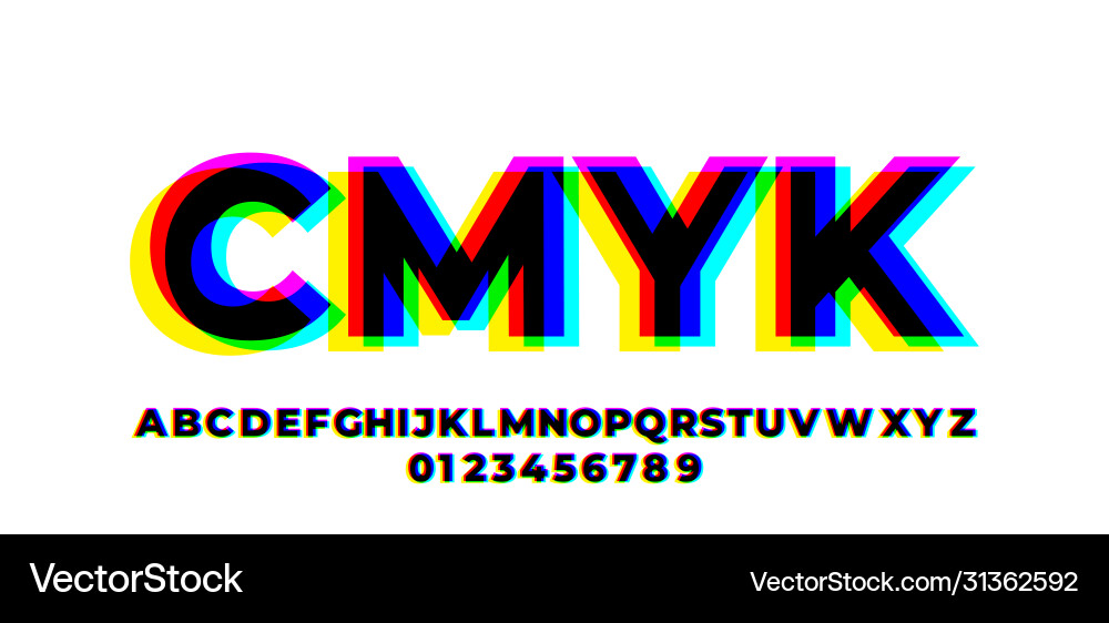 Cmyk font styles design templates Cmyk font styles design templates Vector Image