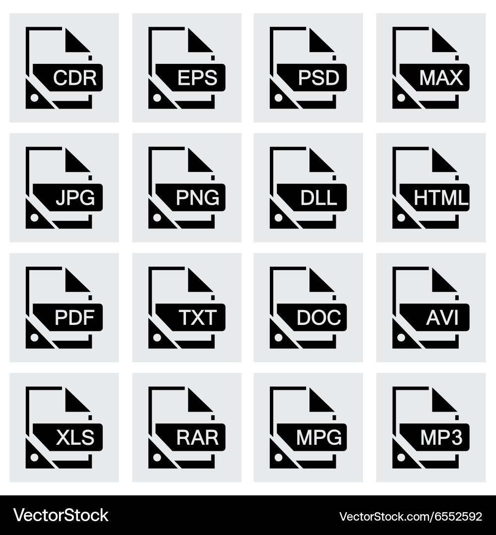 File format icon set vector image