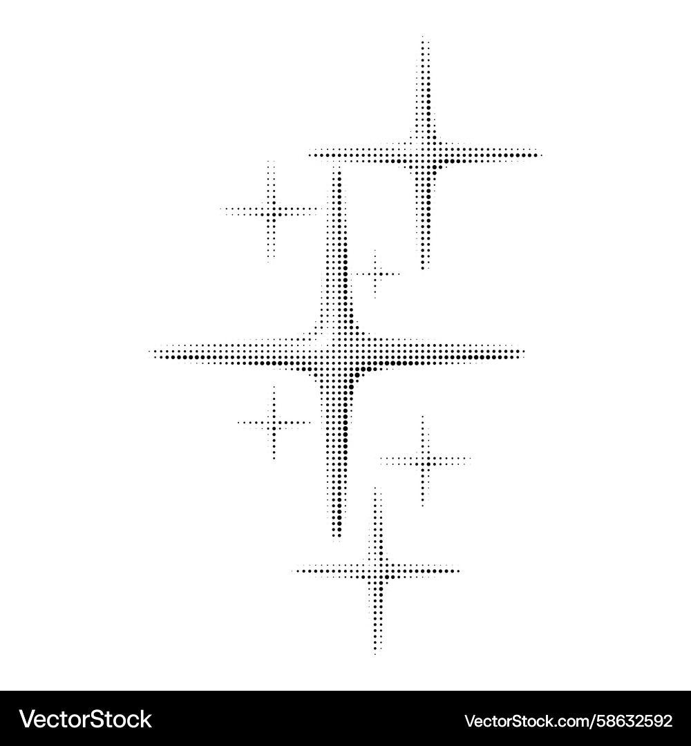 Halftone sparkle composition with multiple Vector Image