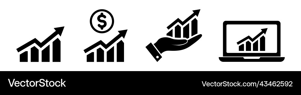 Laptop and chart icon in flat style graph symbol Laptop and chart icon in flat style graph symbol vector image
