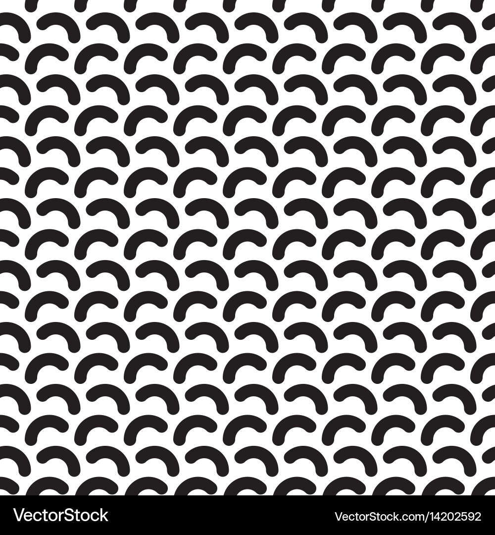 Monochrome rounded lines seamless pattern Vector Image