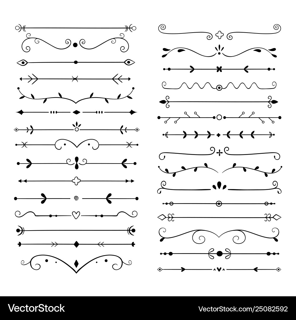 Ornament dividers text line vintage design Ornament dividers text line vintage design vector image