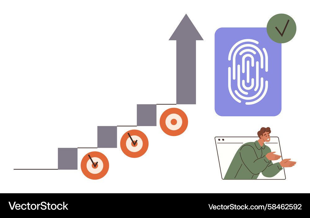 Progress & Security Target Vector Image