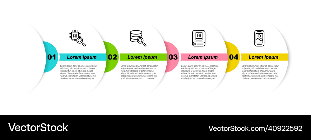 Set line processor cpu server artificial Set line processor cpu server artificial Vector Image