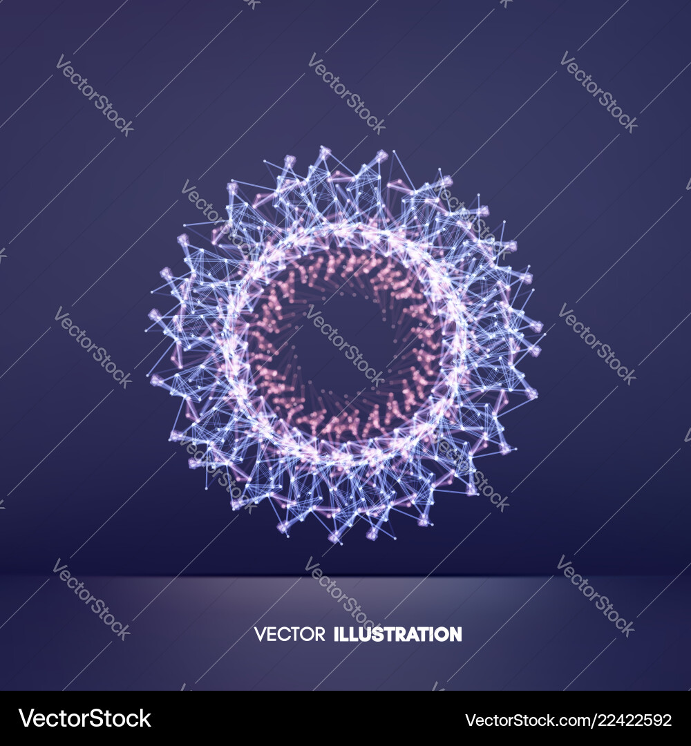 Sphere with connected lines and dots grid design Sphere with connected lines and dots grid design Vector Image